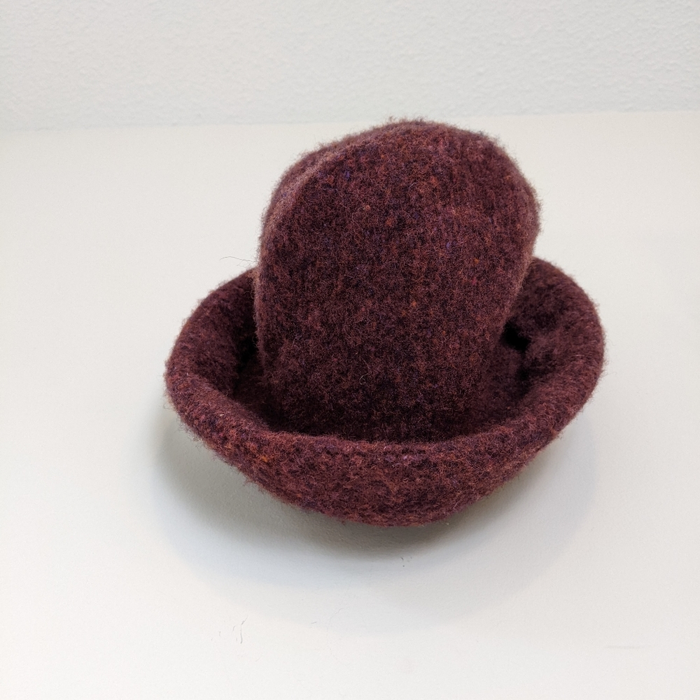 Wool Rolled Brim Maroon Sweater Cozy Warm Stylish Winter Fall Autumn Hat